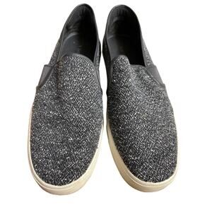 VINCE Preston Grey Felted Skate Black Charcoal Woven Slip-on‎ Sneakers Size 8